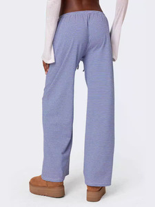Factory Custom Women's Striped Thermal Autumn <strong>Cozy</strong> Cotton <strong>Sleep</strong> Pants - Product Image 5