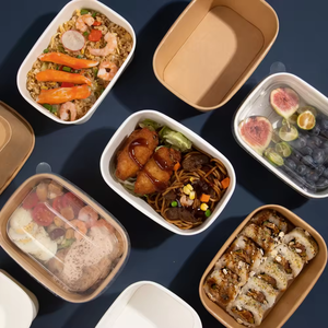 Boîte à lunch en papier kraft jetable personnalisée, emballage rectangulaire multifonctionnel pour collations, salades, sandwichs et autres <span class=keywords><strong>délices</strong></span> - Product Image 6