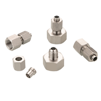 304 Stainless Steel wanita Flare langsung pas untuk aluminium tabung tembaga tabung tekanan Gauge Adapter