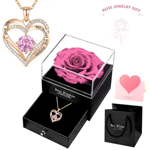 2026 Bestseller Valentinstag Getrocknete Blumen Ewige Rose Schmuck-Geschenkbox Konservierte Rose für Freundin Frauen Neujahrsgeschenk - Product Image 4