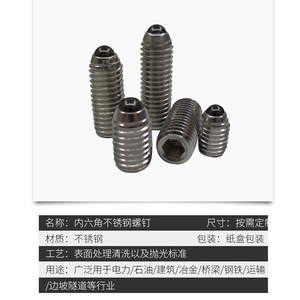 M6 Stainless Steel Screw Hex Socket Cylindrical Head Metric Class 8.8 Polishing Standard Thread Locating Plunger - Product Image 5