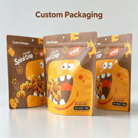 Sachet refermable personnalisé imprimé en héliogravure, en PET/VMPET/PE de qualité alimentaire, pour l'emballage de snacks croustillants et soufflés