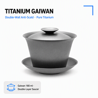 Gaiwan en titane pur Sancai, isolé thermiquement, incassable, portable, pour le voyage, le camping et les activités de plein air