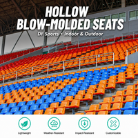 Chaises de stade économiques antidérapantes DF Sports pour intérieur et extérieur, avec logo personnalisé, en PP, pour les écoles, les gymnases, les stades de football