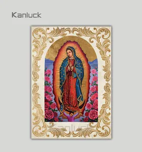 Religious goddess canvas art panting with gold foil for living room home decor