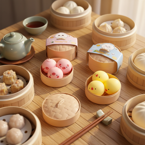 <b>Squishy</b> Toys for Kids Taba Mochi Food Dumpling Toy Rubber TPR Stress Relief Anxiety Relief Bulk Individual Packages - Product Image 3