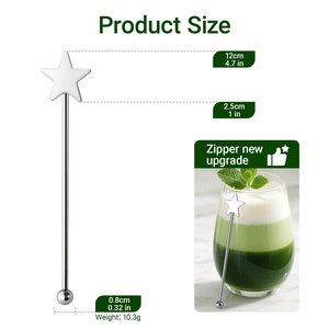 Grosir pengaduk kopi koktail stik pengaduk dapat digunakan kembali baja nirkarat tongkat logam untuk mencampur minuman <span class=keywords><strong>Cocktail</strong></span> kopi krimer - Product Image 2