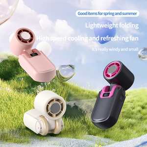 High Speed <b>Mini</b> Handheld Foldable Ice Cooling <b>Usb</b> Rechargeable Portable Small <b>Fan</b> With Lcd Battery Display for Outdoor - Product Image 6