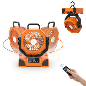 Ventilador exterior recargable F14, batería de 10000mAh, Banco de energía USB Dual, luz LED, rotación de 360, resistente a la intemperie, 3 opciones de montaje - Product Image 4