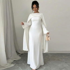Robe longue musulmane pour femme, ensemble cape et abaya, <span class=keywords><strong>caftan</strong></span> <span class=keywords><strong>perlé</strong></span>, robe de soirée ornée de diamants, abayas Ramadan, kaftan, jalabiya - Product Image 2