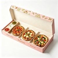 Boîte à pizza personnalisée en gros, lot de 3, anti-graisse, 3-en-1, 3 pièces, 7-8 pouces, mini-boîte à tarte, boîte à pizza à 3 compartiments, emballage à emporter