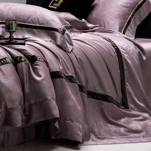 Juego de edredón Jacquard Rosa fresco de verano de gama alta, sábanas de Lyocell, cobertores tamaño Queen King con 2 fundas de almohada suaves, juego de cama - Product Image 4