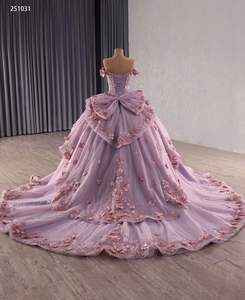 <span class=keywords><strong>Abito</strong></span> da ballo Royal Off-spallow stile Quinceanera impero <span class=keywords><strong>Tulle</strong></span> lilla con applicazioni floreali <span class=keywords><strong>abito</strong></span> da sera da ballo formale da <span class=keywords><strong>donna</strong></span> - Product Image 6