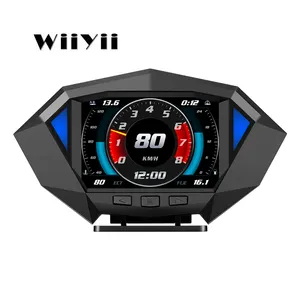 WiiYii yeni P1 HUD OBD2 teşhis aracı + GPS ölçer + evrensel arabalar için motor RPM alarmı ile eğim ölçer
