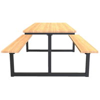 Longue table de pique-nique extérieure en bois composite de haute qualité avec banc ensemble de jardin table et chaise de salle à manger commerciales