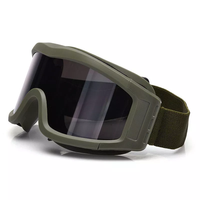Lunettes tactiques à 3 lentilles Lunettes de tir anti-buée Protection UV400 pour moto/cyclisme/combat