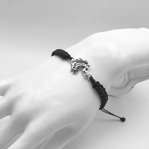 Bracelet tressé unisexe en alliage de zinc avec tête de cheval, noir et bleu, cadeau de couple DIY, bijoux, origine Yiwu YM 0313 - Product Image 2