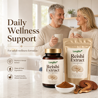 Poudre d'extrait de champignon Reishi LongBio, Ganoderma Lucidum, corps fruiteur, polysaccharides bêta-glucanes pour capsules, boissons, OEM, en vrac
