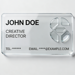 Визитные карточки из прозрачного ПВХ с серебряным тиснением для элитных клиентов - Product Image 1
