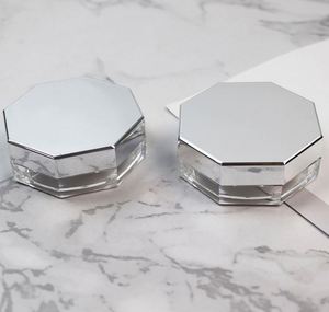 Ensemble de boîtes à poudre en maille élastique portables et personnalisables, avec miroir octogonal argenté, sous-emballage pour maquillage et poudre corporelle en plastique - Product Image 6