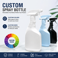 Bouteille pulvérisateur à gâchette en HDPE pour détergent de nettoyage automobile, rechargeable, 500 ml, 1 L