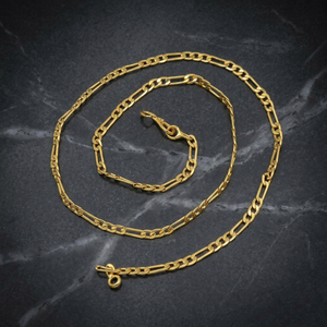 Colliers chaîne Figaro plaqués or micronisé 14K 18K 24K en gros, Colliers chaîne tendance, Chaîne en laiton, Design de chaîne moderne - Product Image 3