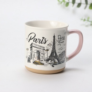 Idée souvenir touristique de la ville de <span class=keywords><strong>Paris</strong></span> personnalisée tasse à café en céramique couleur Morandi tasses en porcelaine pour les invités - Product Image 3