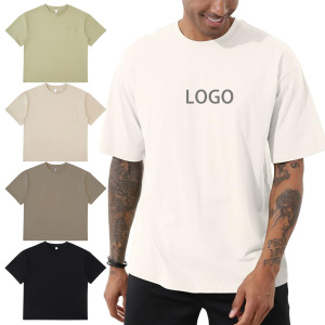 Wholesale Prime Quality Custom Logo <b>Heavy</b> Weight Tshirts <b>Shirt</b> 100% Men Tshirt 245Gsm Cotton Oversized Blank <b>T</b> <b>Shirts</b> - Product Image 1