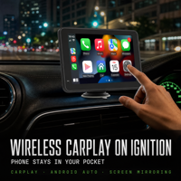 Pemutar MP5 Mobil Portabel Layar 2.5D TV WiFi Dual-band Kabel Nirkabel CarPlay Android Auto 1024x600 Layar 7 Inci Mirroring