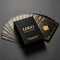Cartes à Jouer Personnalisées avec Logo, en PVC de Haute Qualité, Noyau en Papier Noir, Qualité Casino, pour Soirée de Jeu de Cartes
