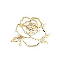 Bros Pin Bunga Mawar Berongga Lapis Elektroplating Seng, Desain Unik Wanita Kelas Atas, Corsage Kamelia Mewah Ringan