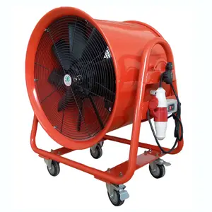 220V 500mm 20 Inch AC Electric Fan Aluminum Blade Movable Wheels Attached Industrial Axial Flow Air Blower