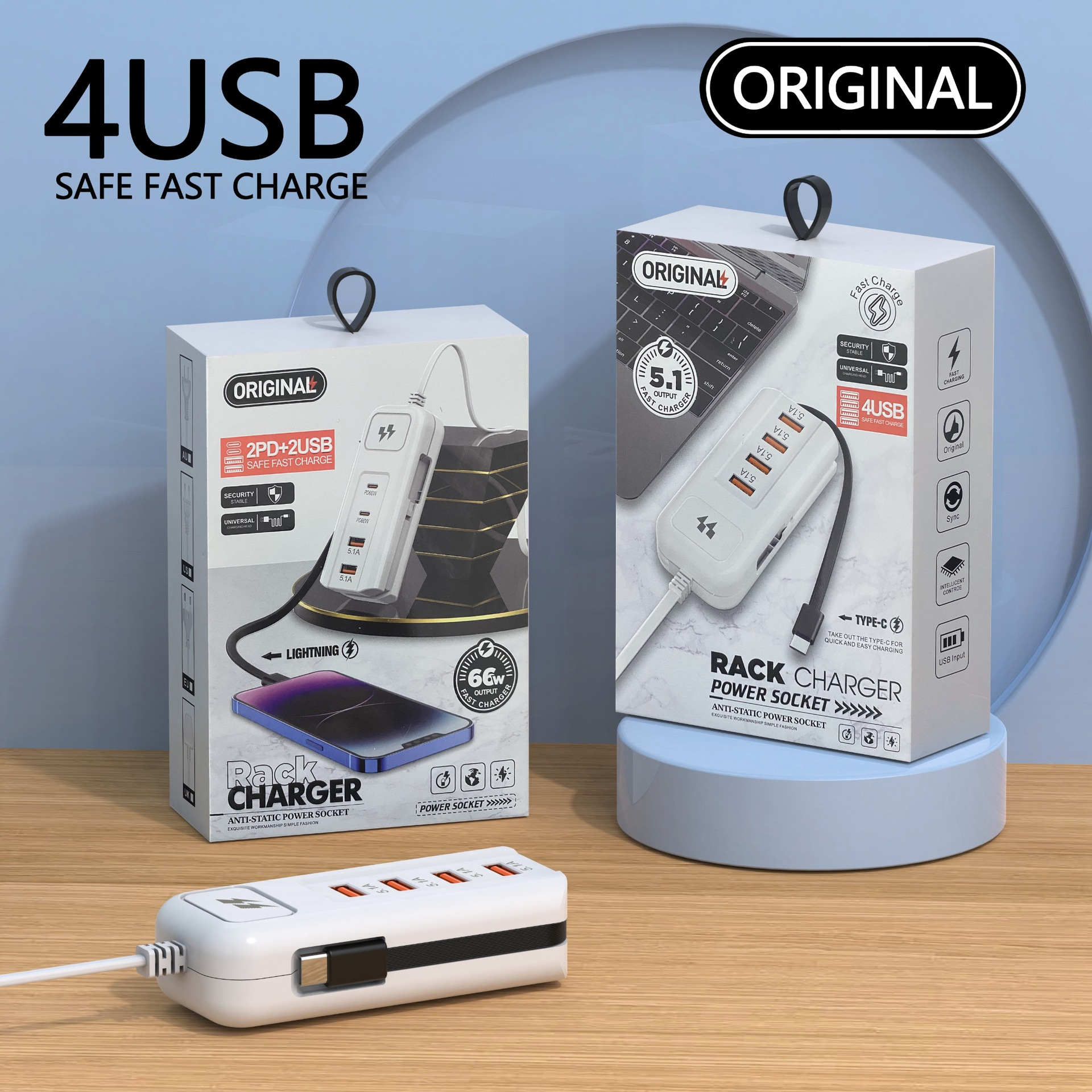 Blanc (4 ports USB)