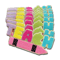 Patchs thermocollants brodés à paillettes et scintillants, personnalisables, multi-formes (t-shirt, chapeau d'enseignant), pour vêtements d'été
