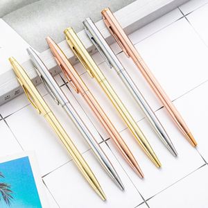 Metal Slim Plating <b>Gold</b> Giveaway Gift Office Advertising Promotion Hotel Ballpoint <b>Pen</b> Customize Logo - Product Image 1