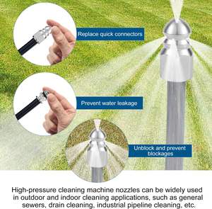 <span class=keywords><strong>Buse</strong></span> de jet d'égout en acier inoxydable 1/4 "NPT connecteur rapide nettoyeur haute pression tuyau de vidange outil de nettoyage 5000 PSI - Product Image 5