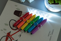 Fidget spinner fantaisiste multifonctionnelle 4 en 1, stylo à bille avec lumière led, gadget