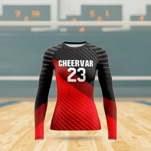 Jersey voli wanita lengan panjang, pakaian seragam voli bernafas - Product Image 1