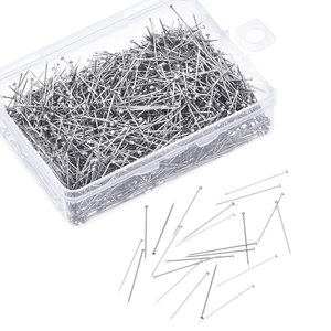 1000 Piezas de Alfileres de Satén Finos, Alfileres de Acero Inoxidable, Alfileres de Costura para Oficina y Sastrería - Product Image 1