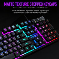 Clavier filaire T-Wolf T20 104 touches rétroéclairé coloré, disposition arabe, espagnole, russe, étanche, ergonomique pour PC Gamer