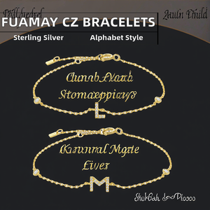 Bracciali a Catena in Stile Classico con Micro Pavé di Zirconi CZ, Lettera Alfabetica a <span class=keywords><strong>M</strong></span>, Gioielli per Donne, Regalo per Feste e Vacanze - Product Image 5