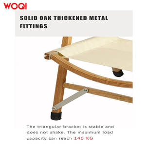 Silla Plegable para Exteriores Woqi, Negra, con Marco de Madera y Aluminio, Silla Portátil para Jardín - Product Image 5