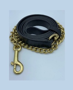 Premium Leather Lead Chain With Heavy Duty Metal Chain And Strong <b>Grip</b> Handle For Horse <b>Control</b> - Product Image 5