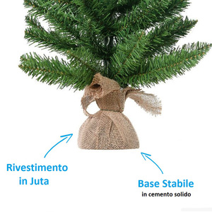 Artificial <b>Tabletop</b> Christmas <b>Tree</b> 60 Cm 20 Led Lights Mini Fir <b>Tree</b> Jute Base Decorations - Product Image 3