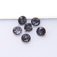 Quartz Rutile Noir Naturel 4mm, Taille Brillante, Effet de Couleurs et de Feu, Pierre Précieuse Libre, Pointe de Cristal pour Artisanat