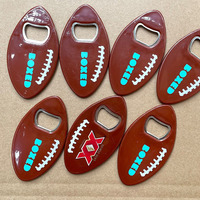 Ouvre-bouteille et sous-verre 2-en-1, ouvre-bouteille magnétique personnalisé en forme de ballon de football américain