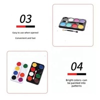 Kit de peinture au néon pour enfants, couleurs personnalisées, Palette professionnelle de peinture pour le corps et le visage à base d'eau avec pinceau cosmétique