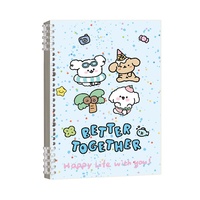 Cuaderno de Dibujos Animados de Perros para Niñas, Diseño de Hojas Sueltas, Tamaño B5, para Estudiantes de Secundaria/Preparatoria