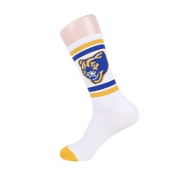 Pas de MOQ, conception gratuite, OEM, chaussettes personnalisées en coton de bambou pour hommes, logo personnalisé