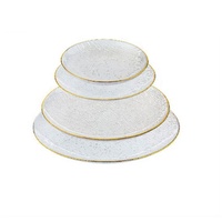 Ensemble élégant de assiettes et de bols de service en verre transparent pour mariage